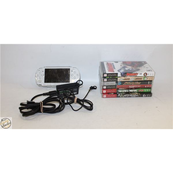 PSP SONY PORTABLE HANDHELD SYSTEM WITH ADAPTER