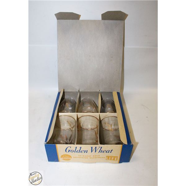 GOLDEN WHEAT 22 KARAT GOLD GLASSWARE SET