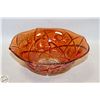 Image 1 : LARGE AMBER CUT GLASS BOWL