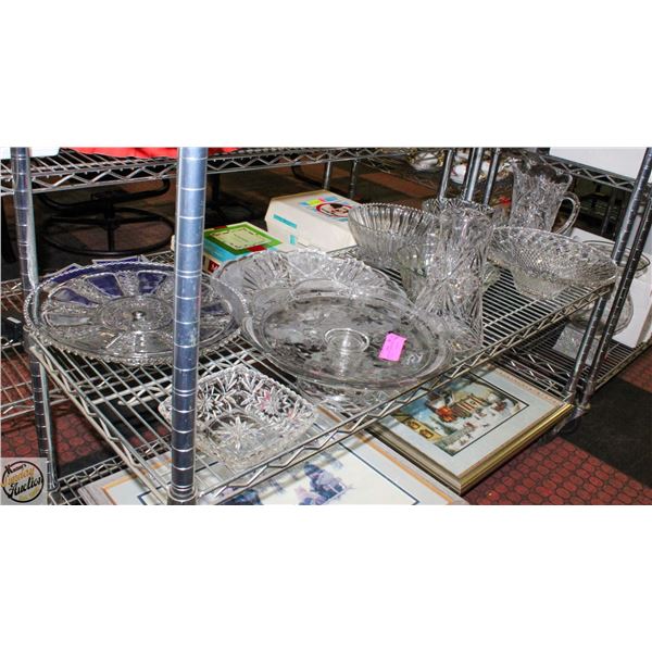 LARGE LOT OF ASSORTED ESTATE CUT GLASS