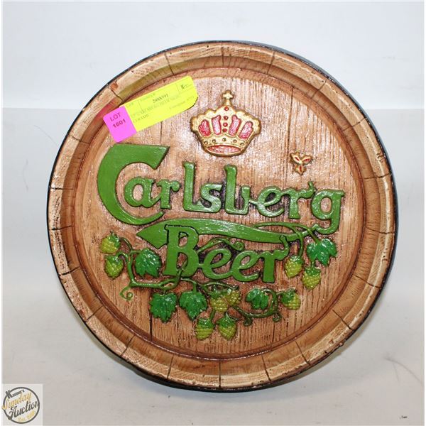 12” CARLSBERG BEER SIGN, CERAMIC