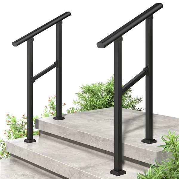 NEW STAIR RAILING METAL HANDRAIL 2 STEPS KIT ANGLE