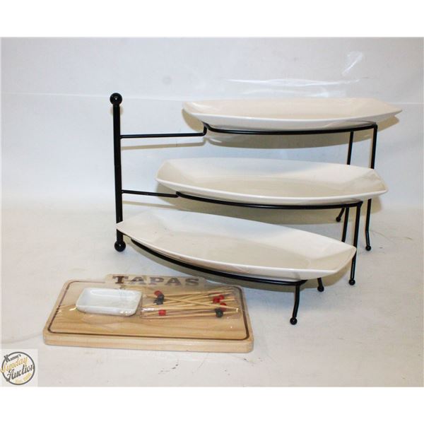 WHITE 3 TIER SERVING PLATTERS + NEW