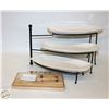 Image 1 : WHITE 3 TIER SERVING PLATTERS + NEW