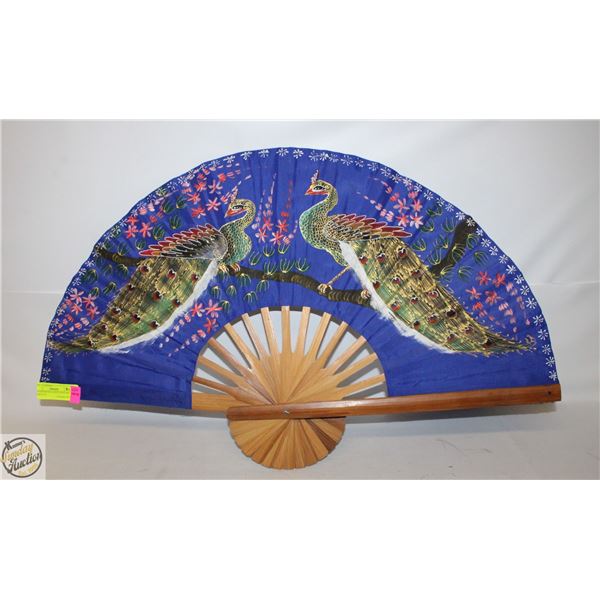 HANDPAINTED LARGE PEACOCK ORIENTAL