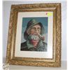 Image 1 : VINTAGE FOLK ART CROSS STITCH FRAMED 26.5" X 22.5"