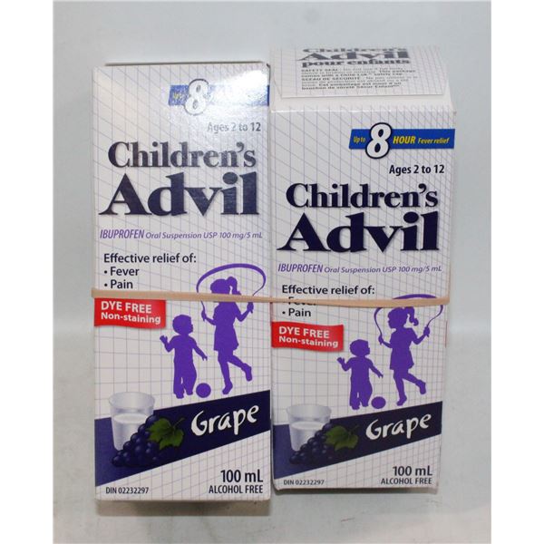 (2) NEW SEALED CHILDRENS ADVIL DYE FREE