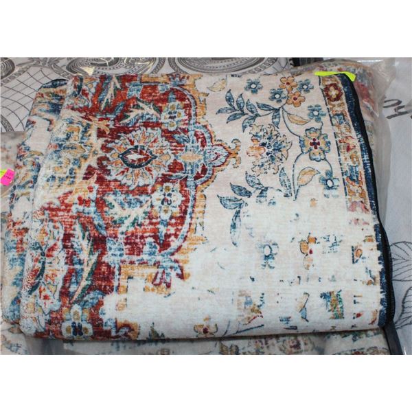 BRAND NEW SEVEAT 2.6' X 7' VINTAGE FAUX WOOL RUG