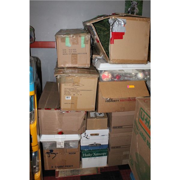 PALLET OF ESTATE MISC. INCLUDING CHRISTMAS ITEMS