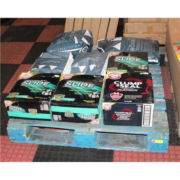 PALLET OF DAMAGED CAT LITTER