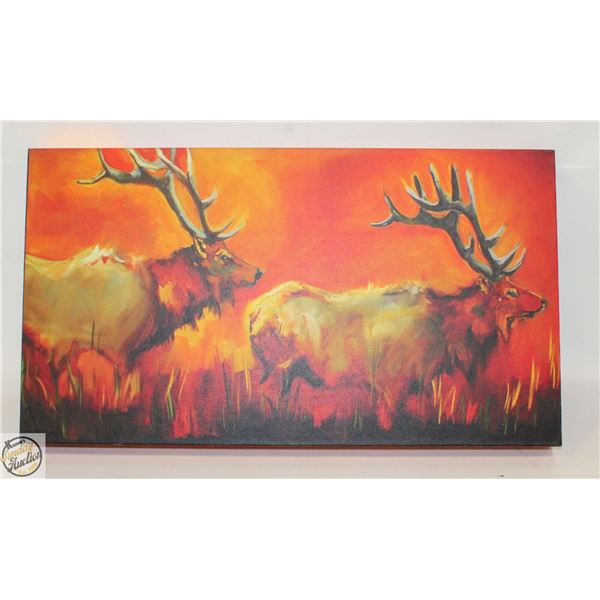 DIANE WHITEHEAD ELK PAIR VISUAL EDGE WALL ART