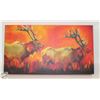 Image 1 : DIANE WHITEHEAD ELK PAIR VISUAL EDGE WALL ART