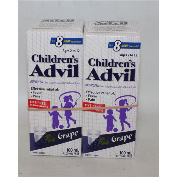 (2) NEW SEALED CHILDRENS ADVIL DYE FREE