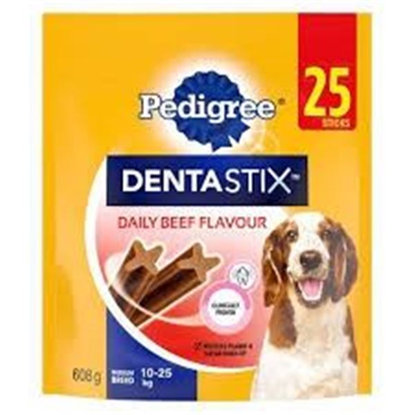 NEW 608G PEDIGREE DENTASTIX 25 STICKS MEDIUM