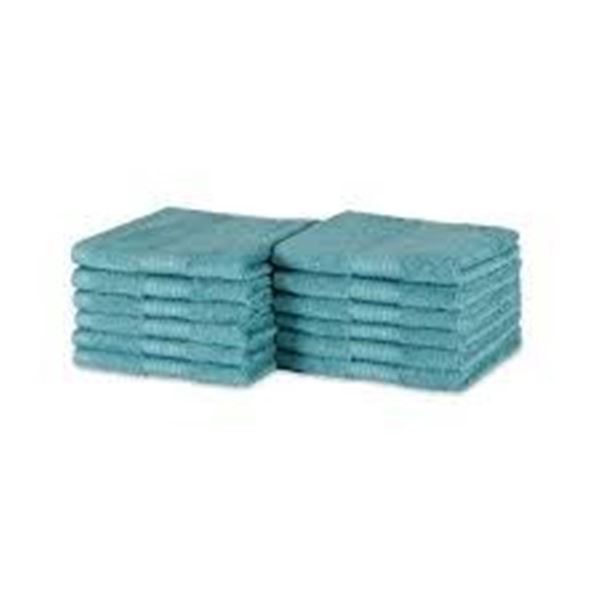 NEW AMAZON BASICS 12PK 12 X 12" TEAL GREEN CLOTHS