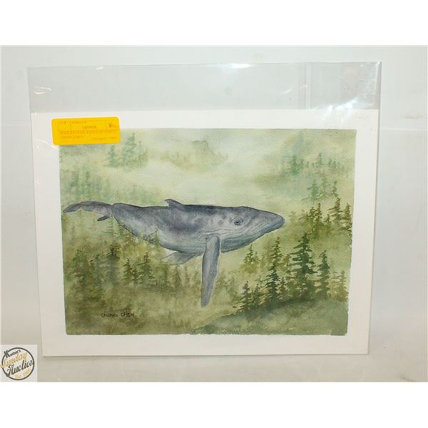 WATER COLOR WHALE IN FOREST CHONG CHEN