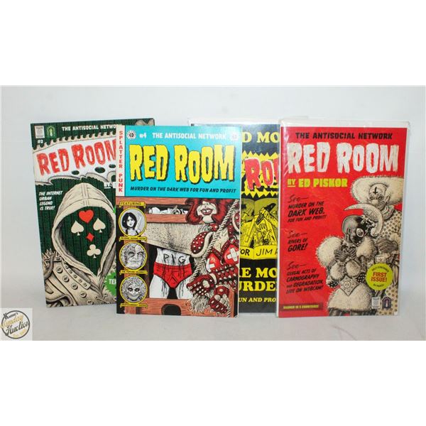 LOT OF 4 RED ROOM COMICS
