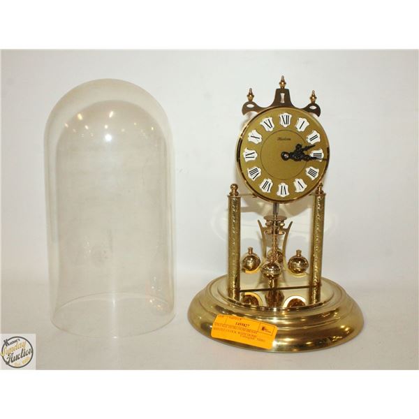 VINTAGE BRASS MANTLE CLOCK WITH DOME