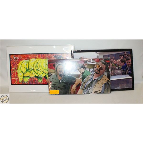 3 FAN FOAM POSTERS THE BIG LEBAWSKI & RACE DAY
