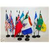 Image 1 : VINTAGE 9 DESK FLAGS ASSORTMENT