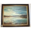 Image 1 : FRAMED OIL PAINTING OF LAKE SCENE 29"X35"