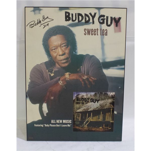 BUDDY GUY WOOD PLAQUE AUTOGRAPHED 16” X 22”