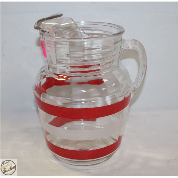 VINTAGE GLASS DRINK PITCHER