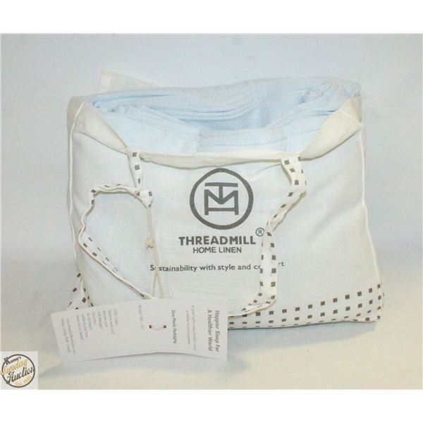 THREADMILL 100% COTTON BLUE QUEEN SIZED BLANKET