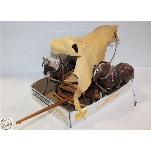 ANTIQUE WOOD CARVED HORSES &