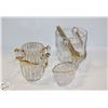 5PC SERVINGWARE WITH GOLD TONE RIM