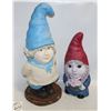 Image 1 : QTY 2 GARDEN GNOME STATUES 17" AND 12"