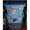 Image 1 : THREE MEDIUM RUBBERMAID STORAGE CONTAINERS