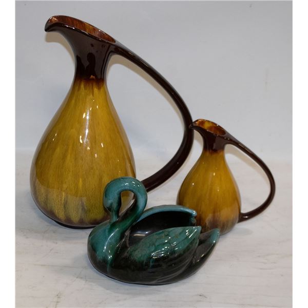 3PC ESTATE BLUE MOUNTIAN POTTERY