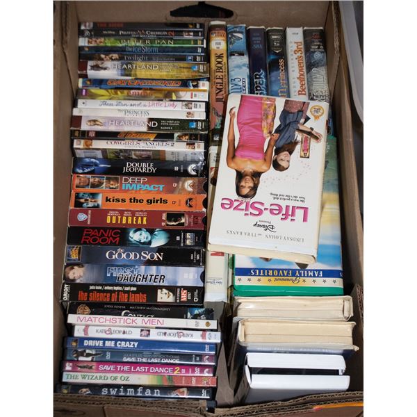 LARGE FLAT OF VHS MOVIES FROM 1980'S-2000'S