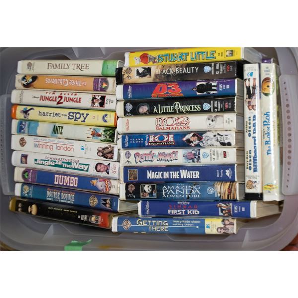 LARGE FLAT OF VHS MOVIES FROM 1980'S-2000'S