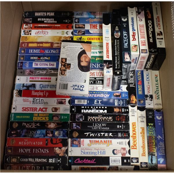LARGE FLAT OF VHS MOVIES FROM 1970'S-2000'S