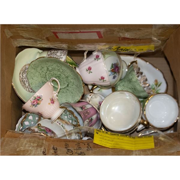 BOX OF FINE CHINA MOSTLY MADE IN JAPAN