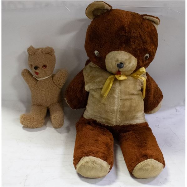 2 ANTIQUE TEDDY BEARS TOGETHER-ESTATE