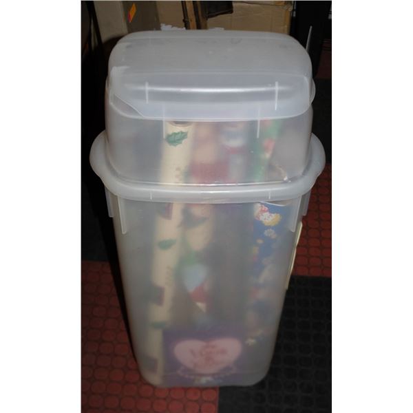 RUBBERMAID "WRAP N CRAFT" STORAGE TOTE W/ASSORTED