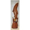 Image 1 : HAND-CARVED TEAK WOOD SHARK STATUE 40" TALL