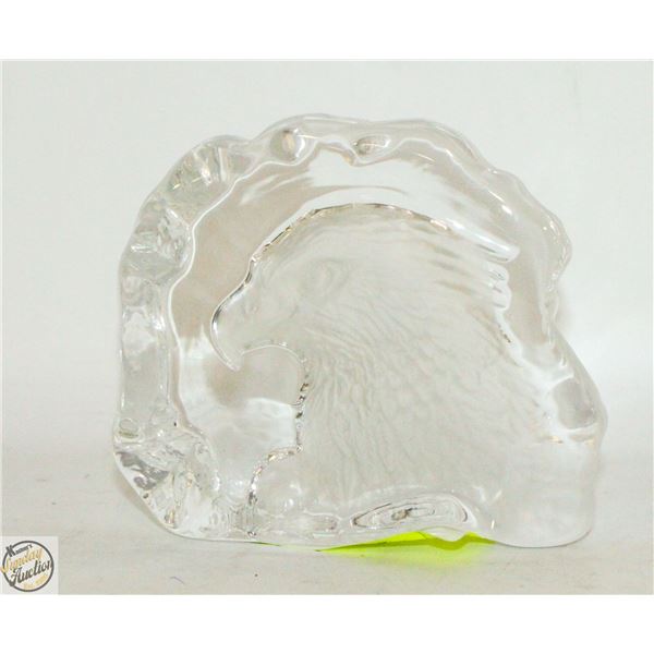 VINTAGE CRYSTAL LEADED GLASS EAGLE PAPER WEIGHT