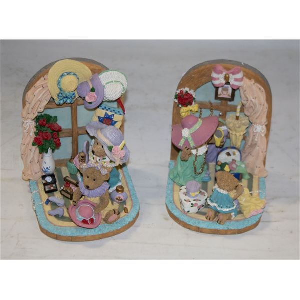 SET OF CHERISHED TEDDIES BOOKENDS - HIGH DETAIL