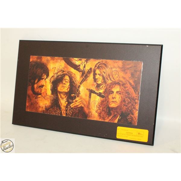ROCK & ROLL PRINT ON WOOD LED ZEPPELIN 13"X8"