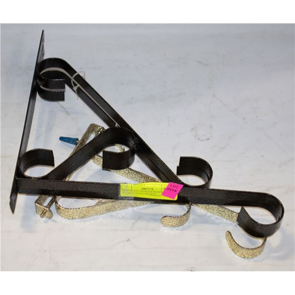 NEW-PLANT HANGER BRACKET GLOSSY FINISH BROWN +