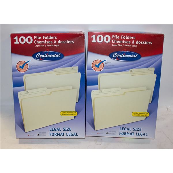 (2) CONTINENTAL LETTER SIZE FILE FOLDERS BOXES OF