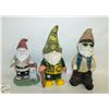 Image 1 : LOT OF 3 VARIOUS LAWN GNOMES INCLUDES EDMONTON