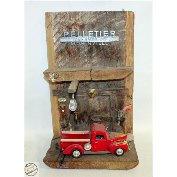 VINTAGE PELLETIER FORD SALES DIECAST CAR DISPLAY