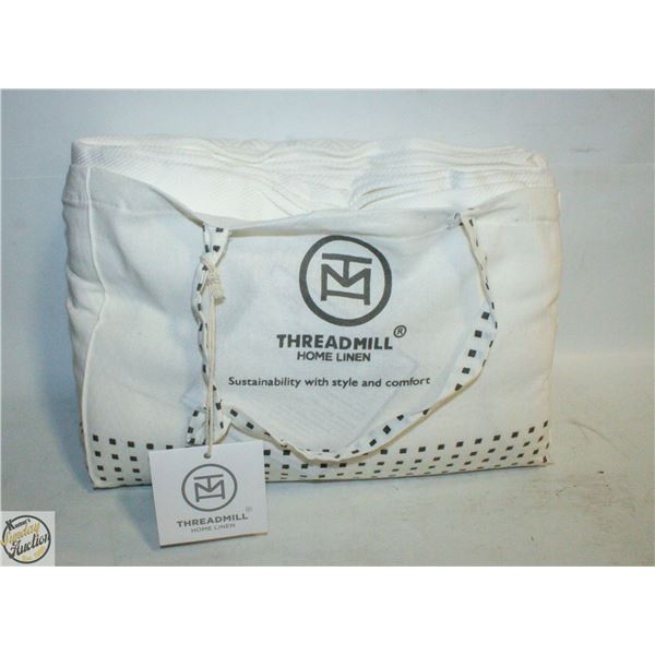 THREADMILL 100% COTTON WHITE QUEEN SIZED BLANKET