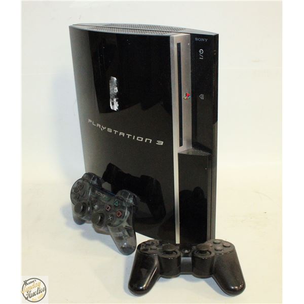 UNTESTED SONY PS3 NO CORDS +2 CONTROLLERS