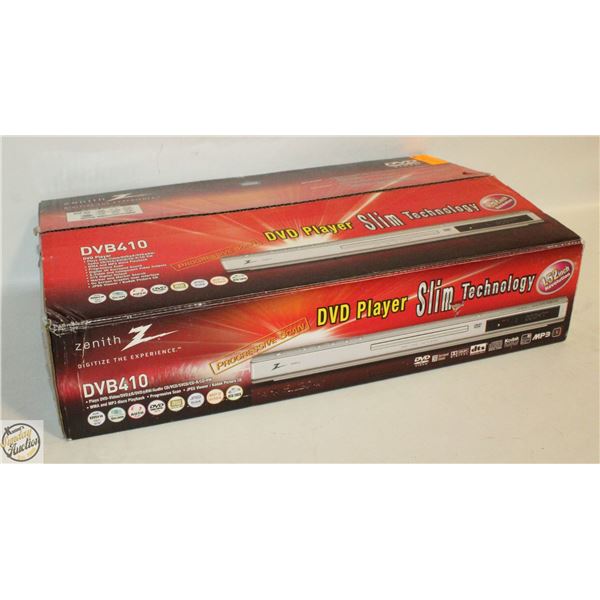 ZENITH DVD PLAYER SLIM DVB410 IN BOX W/REMOTE